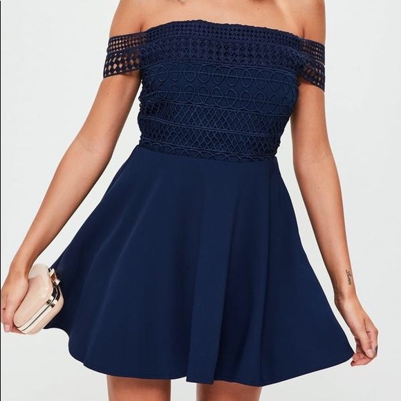 Missguided Dresses & Skirts - Lace Top Bardot Dress Missguided Dresses & Skirts - Lace Top Bardot Dress